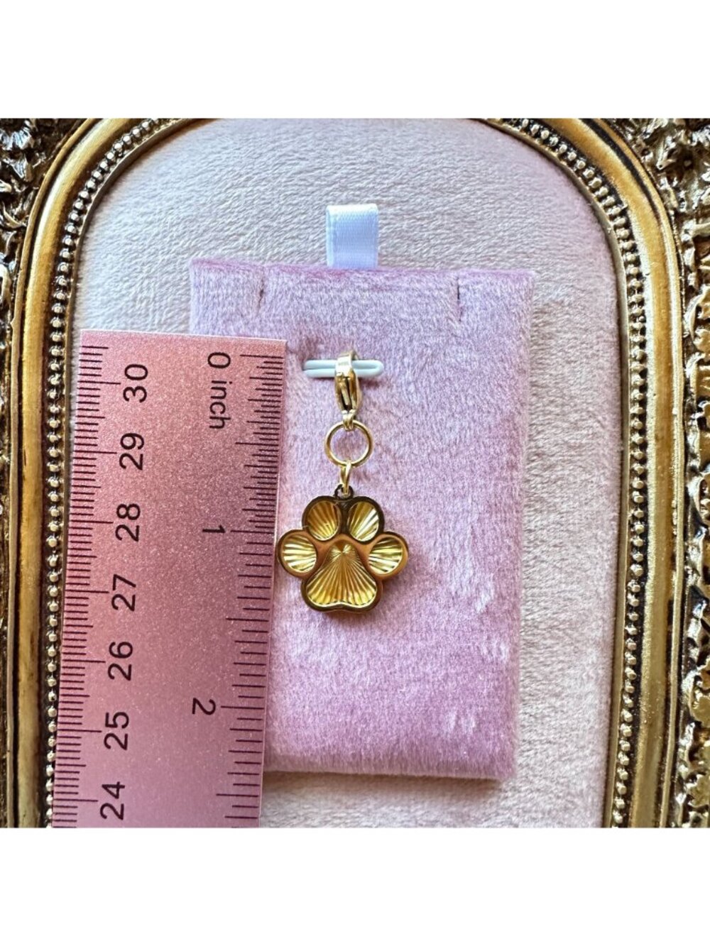 Gold Paw Print Charm 18K Gold PVD Stainless Steel Waterproof Lobster Claw Clasp - Picture 4 of 11